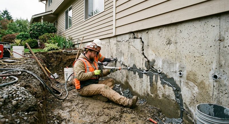 Cracked Foundation Repair in Rockwell, NC