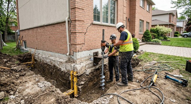 Sinking Foundation Repair in Cabarrus County, NC